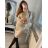 Women's Long Summer Short Sleeve Dress (S / M ONE SIZE) ITALIAN FASHION IMWA22NG-2309 purple S/M