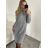 Šaty pletené sveter predĺžený s rolákom dámske (S / M ONE SIZE) TALIANSKÁ MÓDA IMD20741/DR S, M hnedá