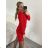 Damen Warmes Langarmkleid (L / XL ONE SIZE) ITALIAN FASHION IM421MIA S/M Smaragd