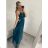 Women's long elegant dress with straps (S/M ONE SIZE) ITALIAN FASHION IMPSH243670 beige S/M