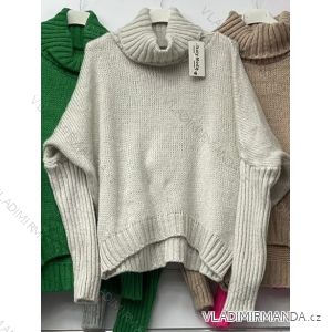 Svetr pletený s rolákem dlouhý rukáv dámské (S/M ONE SIZE) ITALSKÁ MÓDA IMWAA223652
