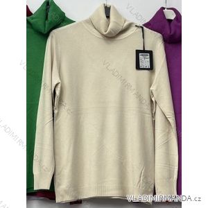 Svetr úpletový s rolákem dlouhý rukáv dámský nadrozměr (XL/2XL ONE SIZE) ITALSKÁ MÓDA IMWAA223656