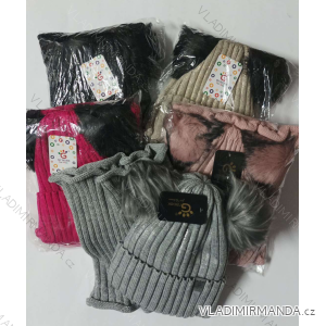 Girls' winter cap and cravat set (3-8 years) WROBI POLAND PV322GRA4901