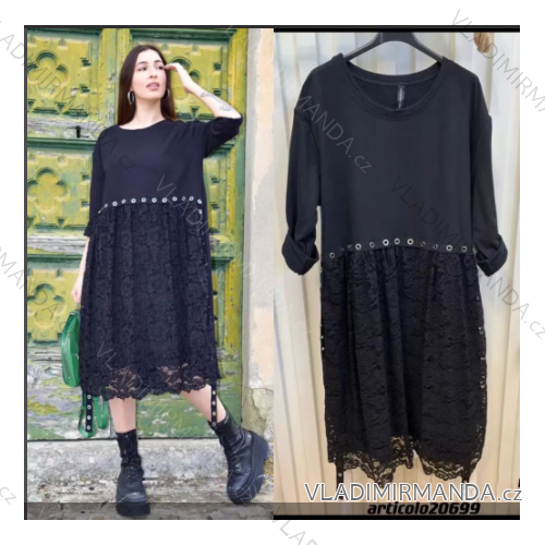 Šaty oversize dlouhý rukáv dámské (S/M ONE SIZE) ITALSKÁ MÓDA IMPLI2220699felpato