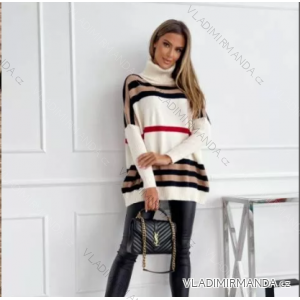 Svetr úpletový oversize s rolákem dlouhý rukáv dámský (S/M ONE SIZE) ITALSKÁ MÓDA IMPLI28620