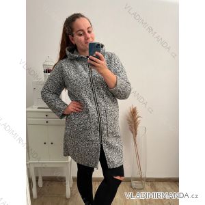 Kabát beránkový na zip s kapucí dlouhý rukáv dámský (S/M/L/XL ONE SIZE) ITALSKÁ MÓDA IMD22898