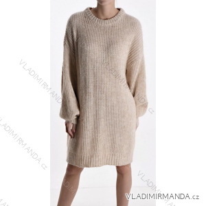Šaty pletené dlouhý rukáv dámské (S/M ONE SIZE) ITALSKÁ MÓDA IMPLM22170500