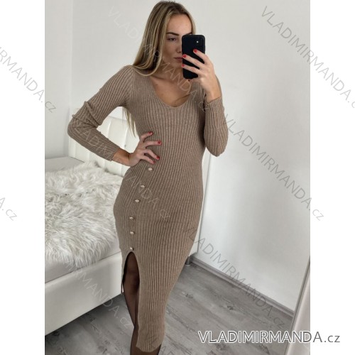 Women's Long Summer Short Sleeve Dress (S / M ONE SIZE) ITALIAN FASHION IMWC222525 S/M Brown