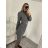 Women's Long Sleeve Turtleneck Knitted Dress (S/M ONE SIZE) ITALIAN FASHION IMWAA223600 S/M Brown