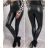Legíny koženkové zateplené dlouhé dámské (S/M, M/L, LX/2XL) TURECKÁ MODA TM9222048/DR černá L/XL