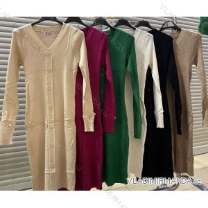 Šaty úpletové dlouhý rukáv dámské (S/M ONE SIZE) ITALSKÁ MÓDA IMWA223716