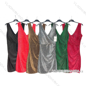Šaty elegantní společenské třpytivé bez rukávu dámské (S/M ONE SIZE) ITALSKá MóDA IM4221086