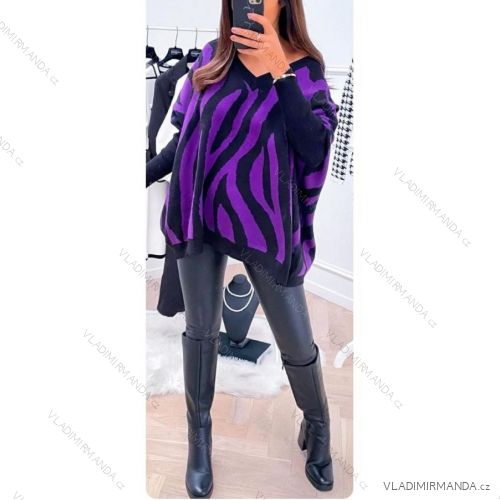Women's Oversize Long Sleeve Knitted Sweater (S/M/L ONE SIZE) ITALIAN FASHION IMWL22044