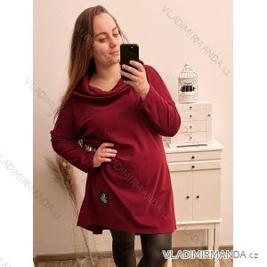 šaty flaušové dlouhý rukáv dámská nadrozměr (2XL/3XL ONE SIZE) ITALSKÁ MÓDA IM4221019