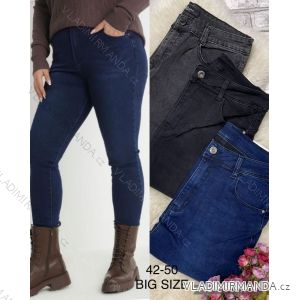 Kalhoty jeans dlouhé dámské nadrozměr (42-50) TURECKÁ MÓDA TMWL223804
