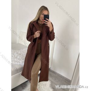 Kabát flaušový dlouhý rukáv dámský (S/M ONE SIZE) ITALSKÁ MÓDA IMT22020/DR