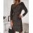 Šaty elegantní třpytivé s flitry dlouhý rukáv dámské (S/M ONE SIZE) ITALSKá MóDA IMM22HG4094