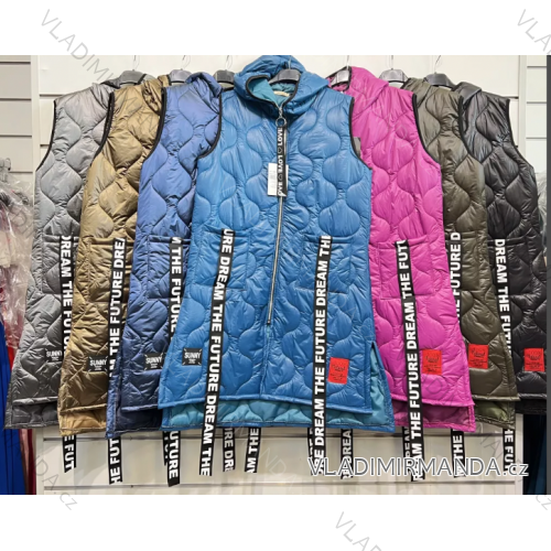 Vesta s kapucí bez rukávu dámská (S/M ONE SIZE) ITALSKÁ MÓDA IMPSH225949