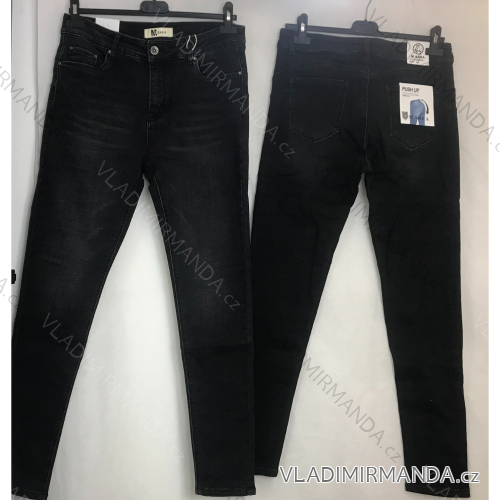 Rifle jeans douhé push up dámské nadrozměrné (29-38) M.SARA MA120MF8500/DR 35 černá
