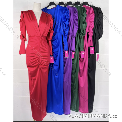 Šaty elegantný dlhý rukáv dámske (S/M ONE SIZE) TALIANSKA MÓDA IMPBB22B23156