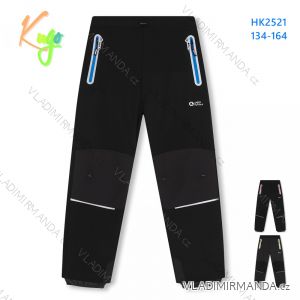 Kalhoty softshellové zateplené flaušem dorost dívčí a chlapecké (134-164) KUGO HK1807