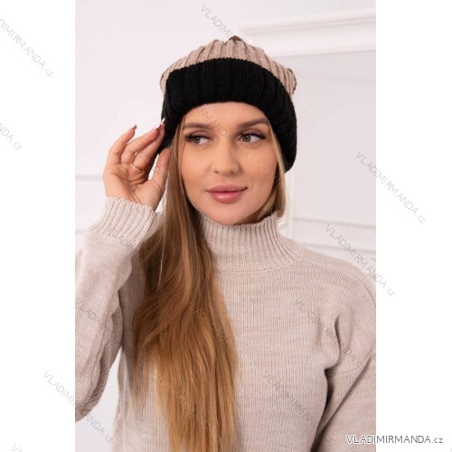 Fleece hat Bojana K265 black+beige+cappuccino