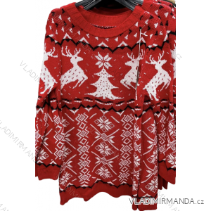 Šaty pletené/svetr prodloužený dlouhý rukáv dámský vánoční (S/M ONE SIZE) ITALSKÁ MÓDA IMM22vn20304