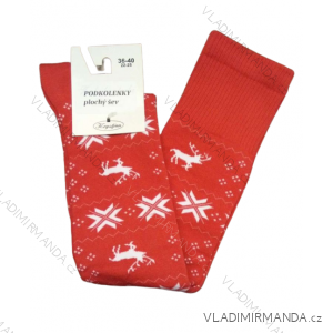Ponožky Vánoční podkolenky veselé vločky sobi  dívčí  (36-40) POLSKÁ MODA DPP22067A