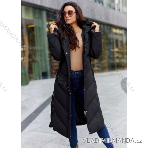 Kabát zimní dámský (S-2XL) POLSKÁ  MÓDA AG3-223030-BLACK/DR 2XL Černá