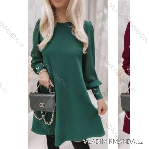 Šaty elegantní dlouhý rukáv dámské (S/M ONE SIZE) ITALSKÁ MÓDA IMWB22376