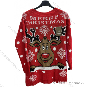 Šaty pletené/svetr prodloužený dlouhý rukáv dámský vánoční (S/M ONE SIZE) ITALSKÁ MÓDA IMM22VN21447