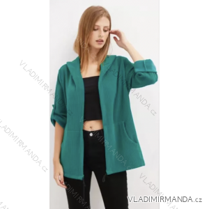 Mikina/cardigan s kapucí dlouhý rukáv dámské (S/M ONE SIZE) ITALSKÁ MÓDA IMPLI2275262