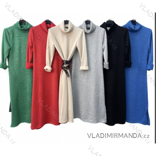 Šaty s rolákom dlhý rukáv dámsky (S/M ONE SIZE) TALIANSKA MÓDA IMPLM2265690