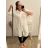 Košile prodloužená/šaty košilové s páskem dlouhý rukáv dámské nadrozměr (XL/2XL ONE SIZE) ITALSKÁ MÓDA IMPBB222713DS XL/2XL white