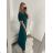Šaty dlouhé plesové společenské krátký rukáv dámské (S/M/L ONE SIZE) ITALSKÁ MÓDA IMH2280330/DR2 vínová
