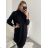 Šaty pletené dlouhý rukáv dámské (S/M ONE SIZE) ITALSKÁ MÓDA IMWAA223619 L / XL braun