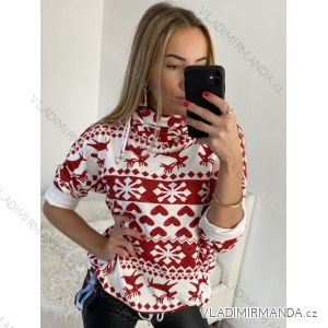 tunika dlouhý rukáv  s kapucí dámské (uni M/L) ITALSKá MóDA IMB22CHRISTMAS/DR