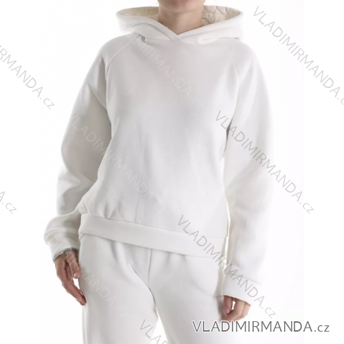 Mikina s kapucí dlouhý rukáv dámská (S/M ONE SIZE) ITALSKÁ MÓDA IMPDY222XFH1796