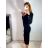 Šaty elegantní dlouhý rukáv dámské (S/M ONE SIZE) ITALSKÁ MÓDA IMWE223781