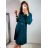 Summer long sleeve flowered women's dress (UNI S / L) ITALIAN FASHION IMK20150 S/M Emerald