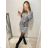 Šaty úpletové s rolákem a páskem dlouhý rukáv dámské (S/M/L ONE SIZE) ITALSKÁ MÓDA IMWB22371/DR M/L Šedá