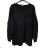 Warmer Damen Strickpullover Langarm (uni L / XL) ITALIAN FASHION IM519JM-5802-18 schwarz xl/2xl one size