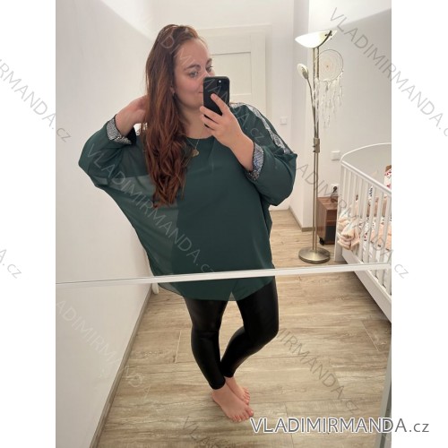 Tunic / blouse long sleeve women's oversized (3XL / 4XL ONE SIZE) ITALIAN FASHION IMWQ2191650 Green