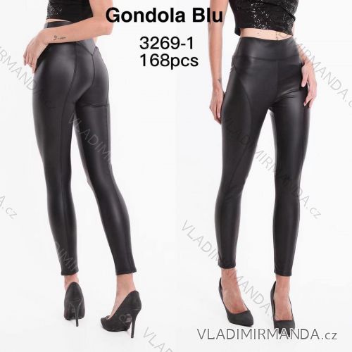 Legíny dlouhé koženkové dámské (S-XL) ITALSKÁ MÓDA IMM22FD3269