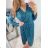 Šaty elegantní třpytivé flitrové dlouhý rukáv dámské (S/M ONE SIZE) ITALSKÁ MÓDA IMWGS223661/UL S/M červená