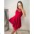 Šaty elegantní krátké bez rukávu společenské dámské (S/M ONE SIZE) ITALSKÁ MÓDA IMM22Q52233 S/M red