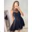 Šaty elegantní krátké bez rukávu společenské dámské (S/M ONE SIZE) ITALSKÁ MÓDA IMM22Q52233 S/M red
