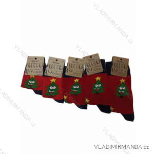 Ponožky vánoční dětské dámské pánské (27-46) POLSKÁ MODA DPP22STROMEK