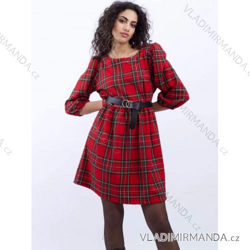Šaty elegantní Vánoční dlouhý rukáv dámské vánoční (S/M ONE SIZE) ITALSKÁ MÓDA IMM22BR1175