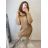Šaty pletené oversize s rolákom dlhý rukáv dámske (S/M/L ONE SIZE) TALIANSKA MÓDA IMPLI228123/DR3 královská modrá